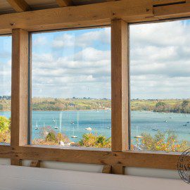 oak frame window, panoramic views, river dart