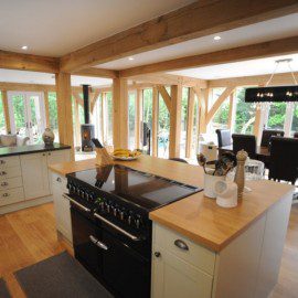 Exposed beams in the Kitchen of Carpenter Oak