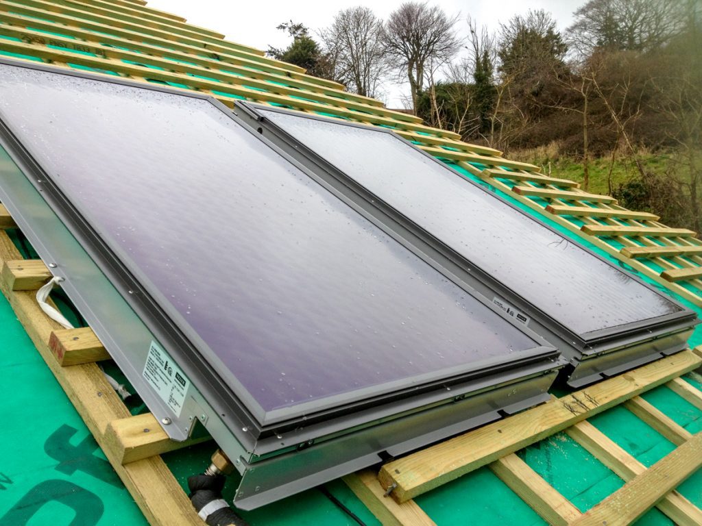 solar water panels orchard house carpenter oak